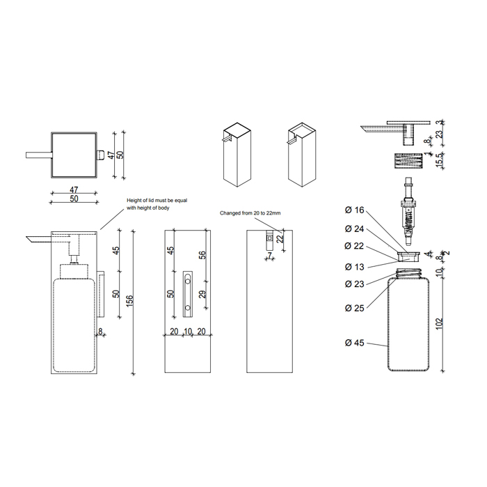 Decor Walther DW 396 Дозатор для мыла, настольный, цвет: хром