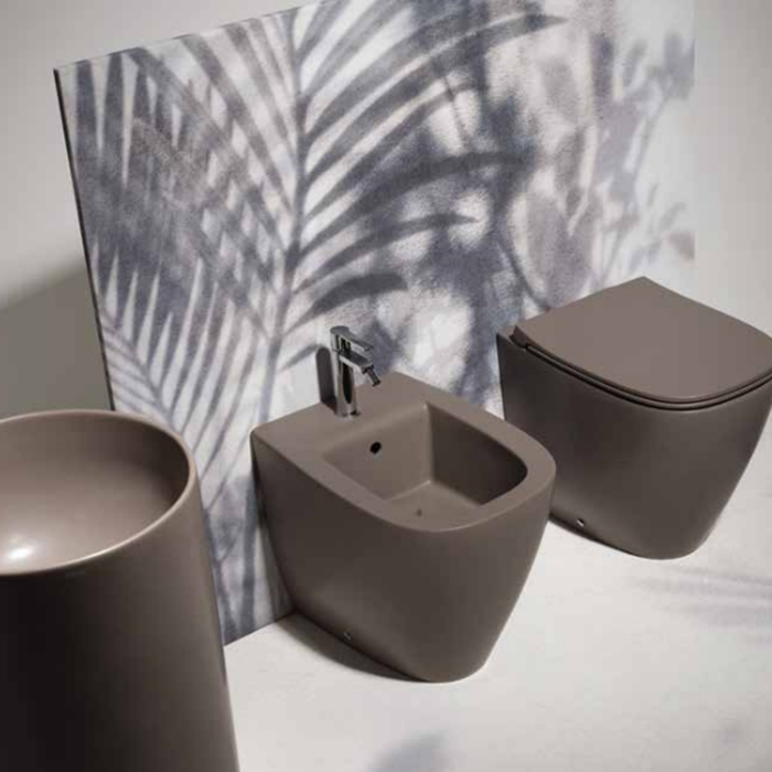 Simas PO-MO Раковина напольная 40xh85см., слив в пол, без отв., без перелива, цвет: moka matt