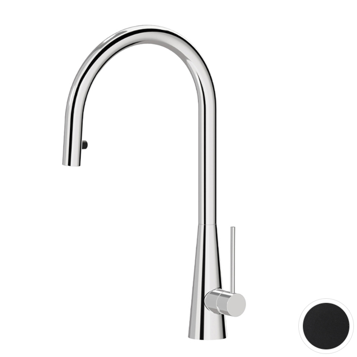 Newform Ycon Смеситель для кухни, 1 отв., с выдвижным изливом, цвет: Nero opaco