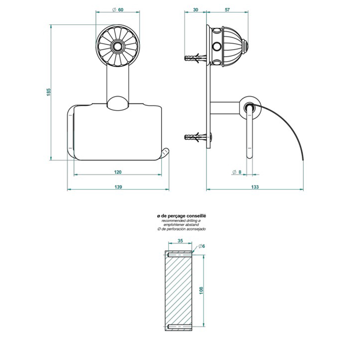THG Cheverny Lapis Lazuli Держатель туалетной бумаги, подвесной, цвет: золото