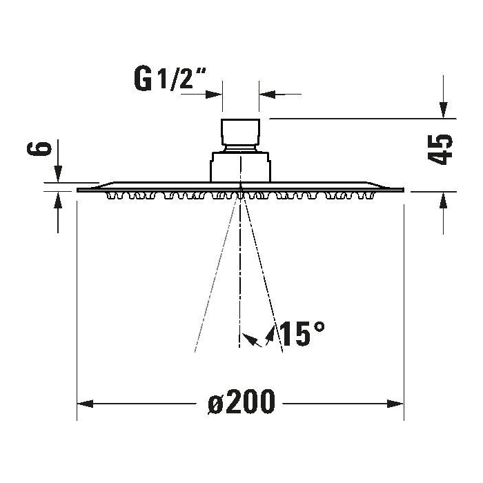 Duravit Shower Верхний душ 24x24см., 1 режим, настенный/потолочный, цвет: хром