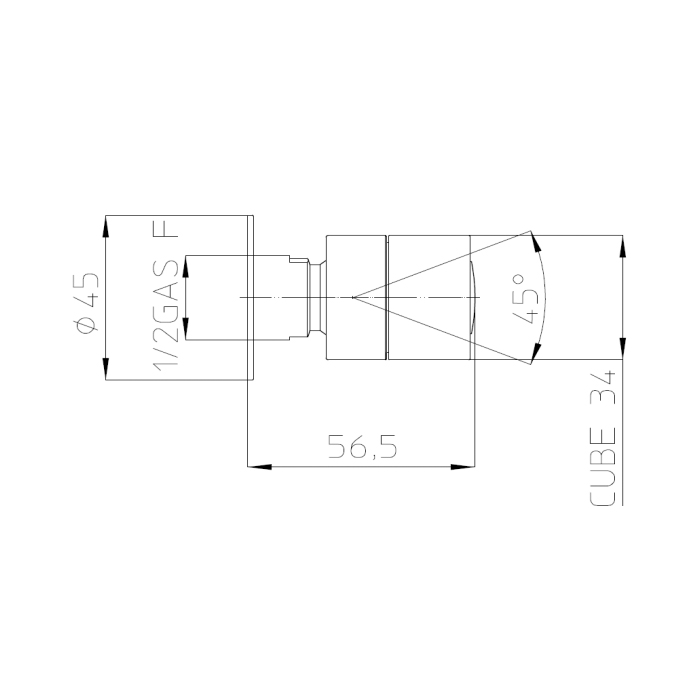 Bossini Cubic Mas Форсунка для душа, боковая, поворотная, цвет: хром