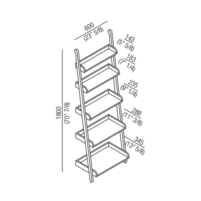 Agape Stairs Полотенцедержатель с пятью полками 60x180см, напольный цвет: белый