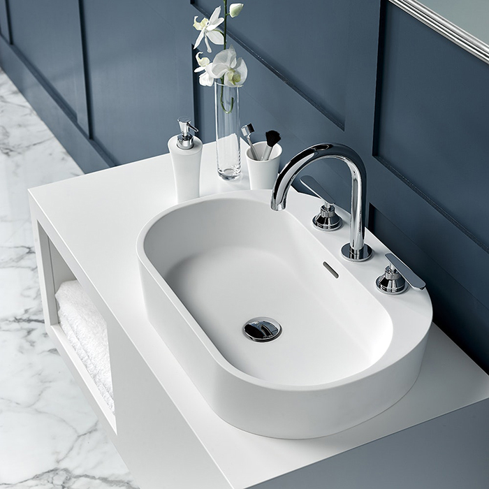 THG Monceau Раковина накладная 60х41х12cм., без отв., с переливом, цвет: белый матовый