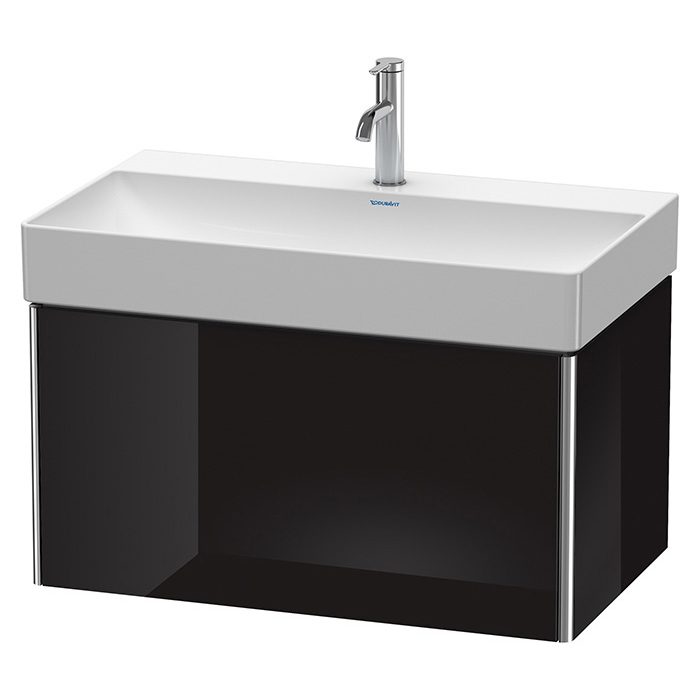 Duravit XSquare Тумба с раковиной 78.4х46х39.7см., подвесная, 1 ящик, цвет: черный глянцевый