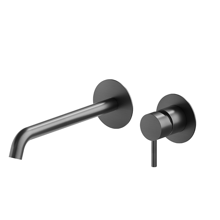 Newform X-STEEL 316 Смеситель для раковины, встраиваемый, излив: 23.9см., цвет: PVD Brushed gun metal