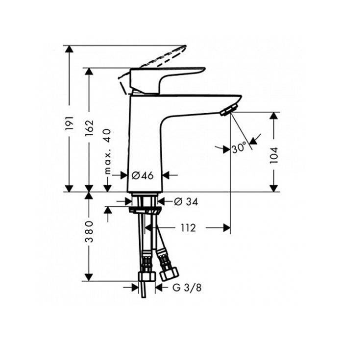 Hansgrohe Talis E Смеситель для раковины, на 1 отв, цвет: шлифованный черный хром
