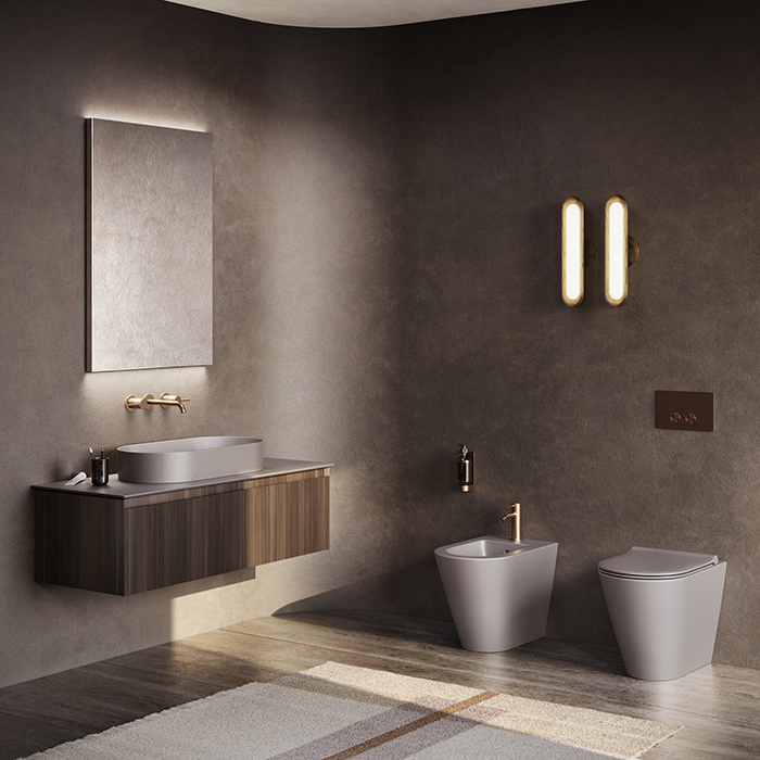 Catalano Zero Раковина 70х35см, накладная, без отв., без перелива, цвет: Tortora Satinato