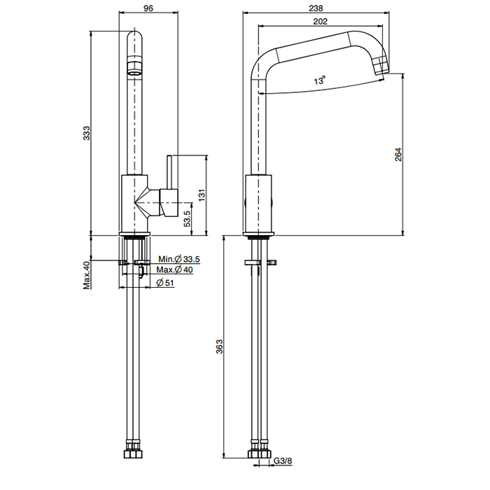 Fima Carlo Frattini Kitchen Смеситель для кухни, на 1 отв., цвет: хром