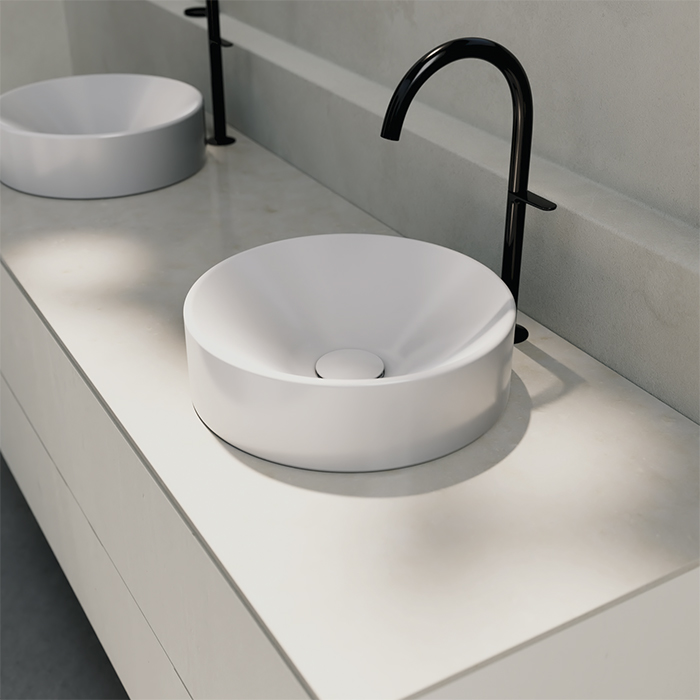 BETTE Suno Раковина накладная 34cм, круглая, без перелива, цвет: белый 