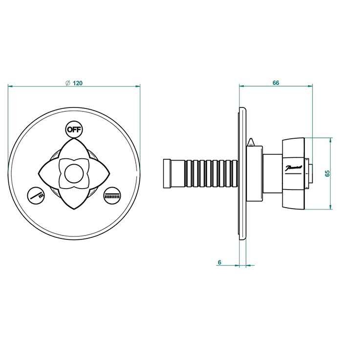 THG Panthere Cristal clair Переключатель встраиваемый, внешняя часть, цвет: полированное золото