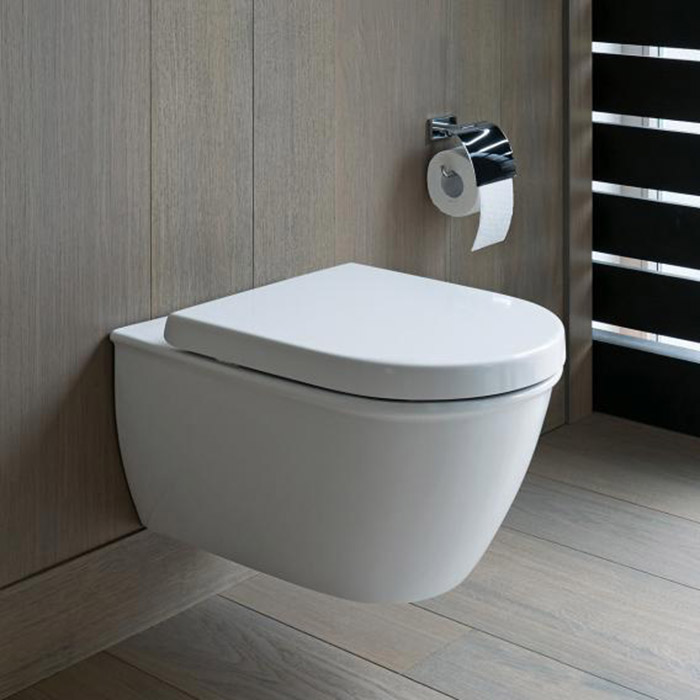 Duravit Darling New Унитаз подвесной Duravit Rimless® без смывного края, с вертикальным смывом, вкл. крепление Durafix, 37x54см, Цвет: Белый