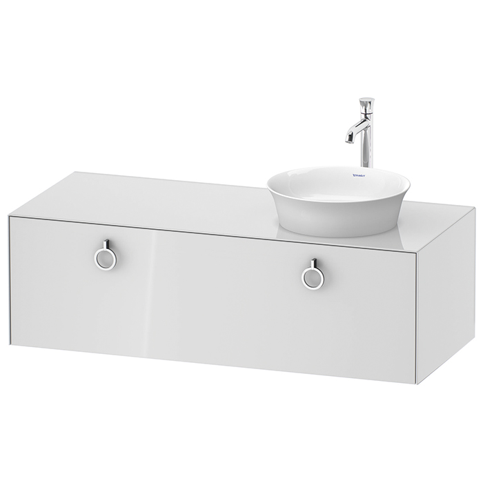 Duravit White Tulip Тумбочка подвесная 130x55х40.8см., раковина, 1 ящик с ручкой, цвет: белый высокоглянцевый