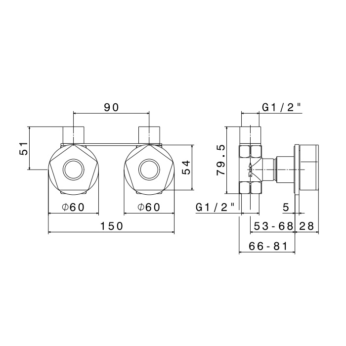 Newform ParkLE Смеситель для душа, настенный, на 1 поток, цвет: хром/черный матовый