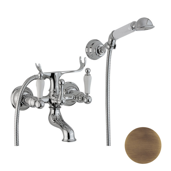 CISAL Arcana Toscana Смеситель настенный для ванны/душа с ручной лейкой,держателем и шлангом, цвет: бронза