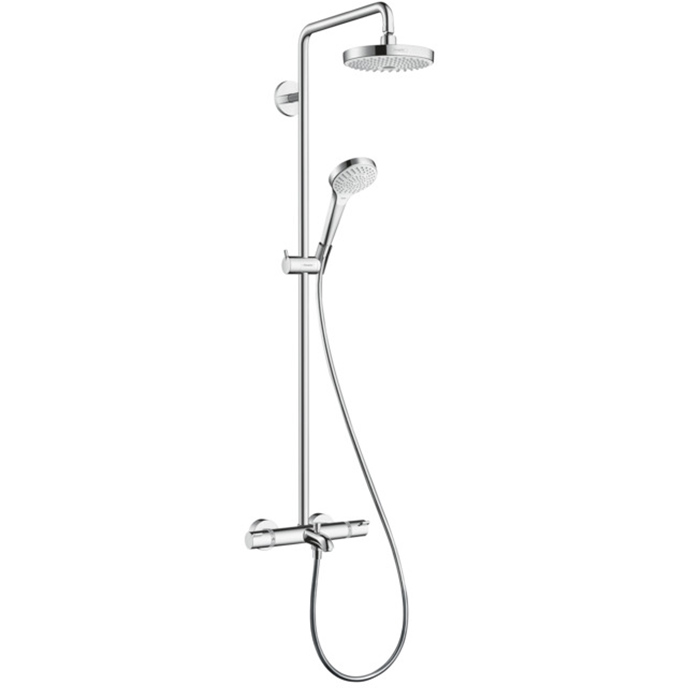 Hansgrohe Croma Select S 180 SHP Душевая система, верхний душ 187мм, с ручным душем и смесителем, цвет: белый/хром