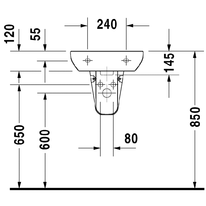 Duravit D-Code Раковина 45х34см., подвесная, с 1 отв., цвет: белый 