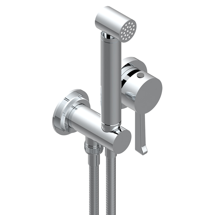 THG Hamptons Гигиенический душ со смесителем, держателем с подводом воды и шлангом 150см., цвет: хром