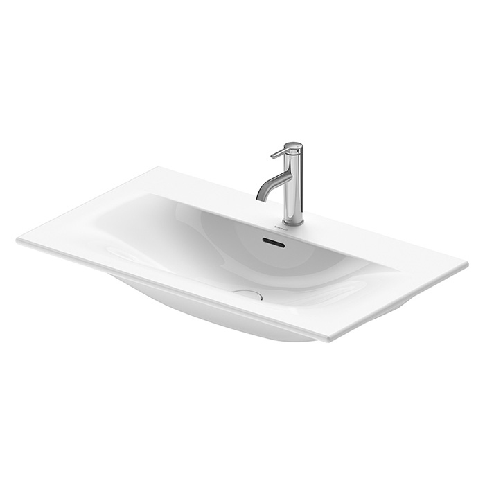 Duravit Happy D.2 Plus Раковина подвесная, 83х49см., с 2 отв., выпуск с керамической крышкой, WonderGliss, цвет: белый