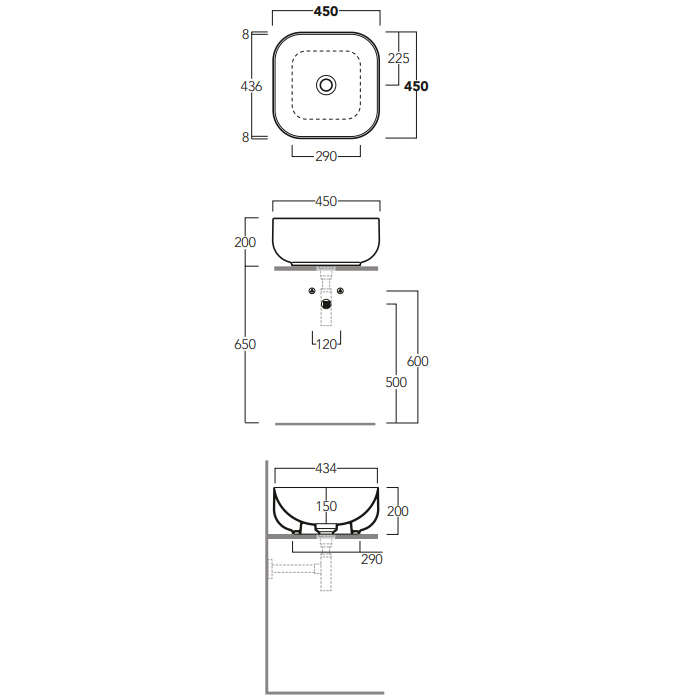 Simas Balloon Раковина накладная, 45x45хh20см., без отв., без перелива, цвет: Caramello