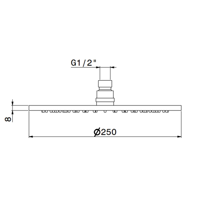 Newform XT Верхний душ, d25см, без кронштейна, G1/2" , цвет: хром