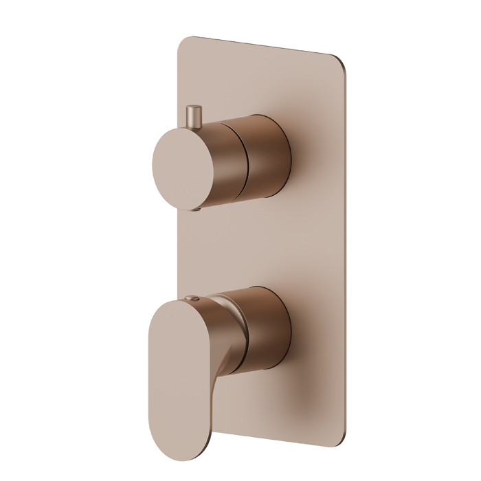 Newform Linfa II Смеситель для душа, встраиваемый, 2 потока, внешняя часть, цвет: copper satin