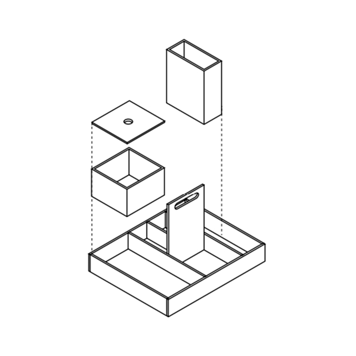 Agape Puzzle Комплект ящиков №1, цвет: серый