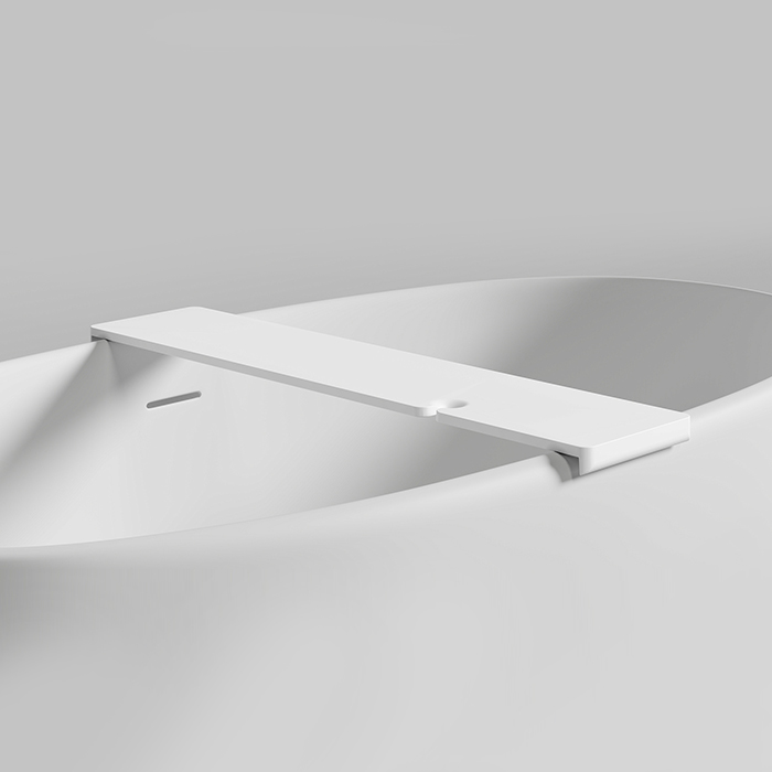 Salini Gabbiano Basic Полка для ванны 900х200х72 мм. установка на отдельностоящие ванны шириной до 870 мм, S-Stone, цвет: матовый белый