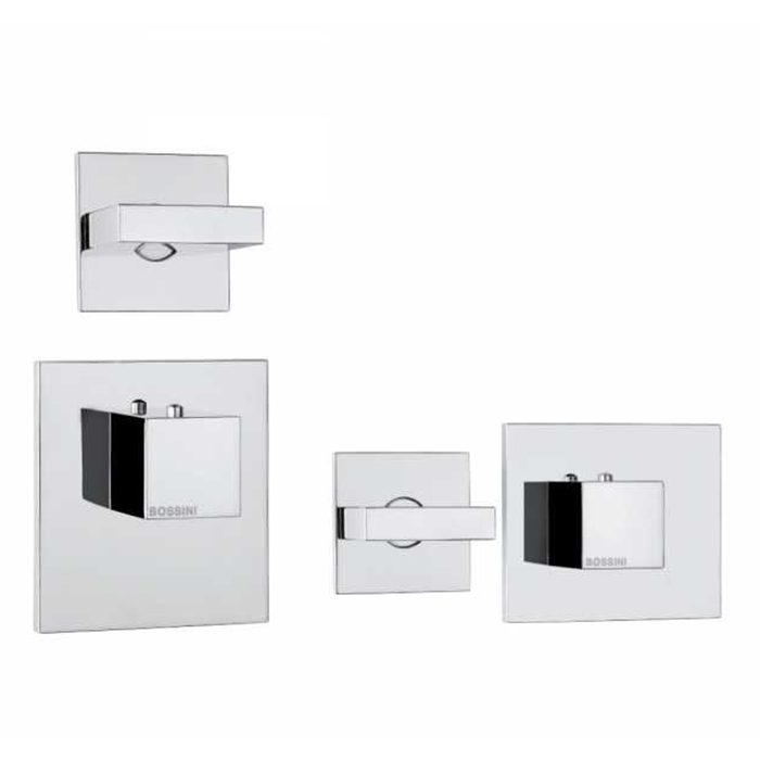 Bossini Rectangular Смеситель для душа, встраиваемый, термостатический, с переключателем на 2 источника, цвет: хром