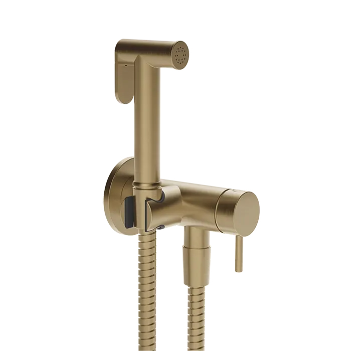 Gessi Cono GESSI TOTAL LOOK Гигиенический душ с наст. держ. со смесителем,с подводом воды и шлангом 1250 мм., цвет: Warm Bronze Br. PVD