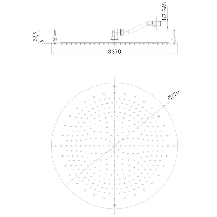 BOSSINI PARIS-OKI Верхний душ Ø 370 мм, FLAT, цвет: хром