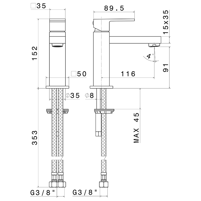 Newform Ergo Q Смеситель для раковины, 1 отв., цвет: черный матовый