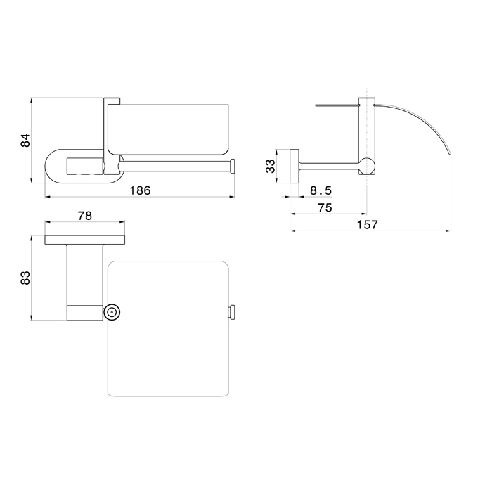 Newform Accessori tondi Держатель для бумаги, подвесной с крышкой, цвет: PVD brushed copper bronze