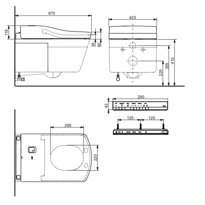 Toto Neorest AC Унитаз подвесной 42.3x66.6x41см, безободковый, CeFiONtect, Tornado Flush, с сиденьем Washlet, цвет: белый