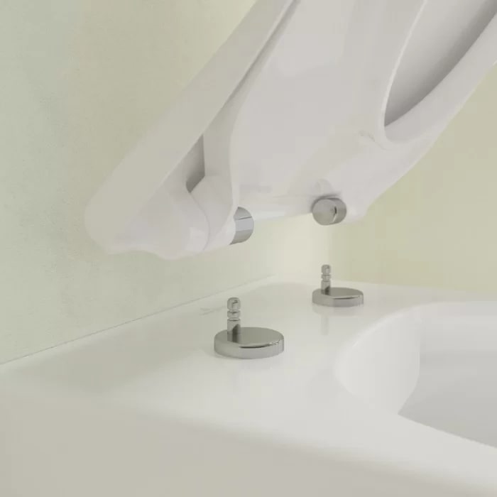 Villeroy&Boch Avento Унитаз 37х53х31см.,подвесной, безободковый, в комплекте сиденье SlimSeat с микролифтом, цвет: альпийский белый