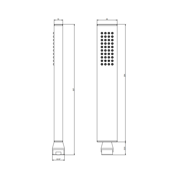 Gessi Rettangolo Душевая лейка с защитой от известкового налета, цвет: Black XL