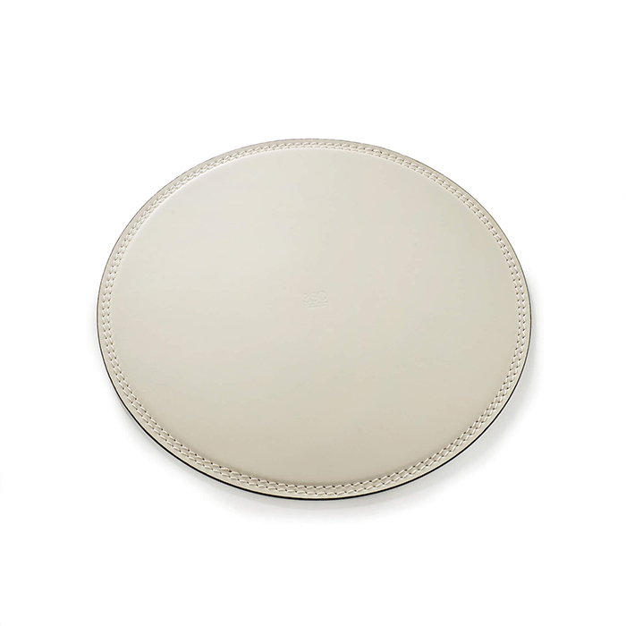 3SC Meridien Коврик 30х0.5см., настольный, круглый, гладкая кожа, цвет: Avorio