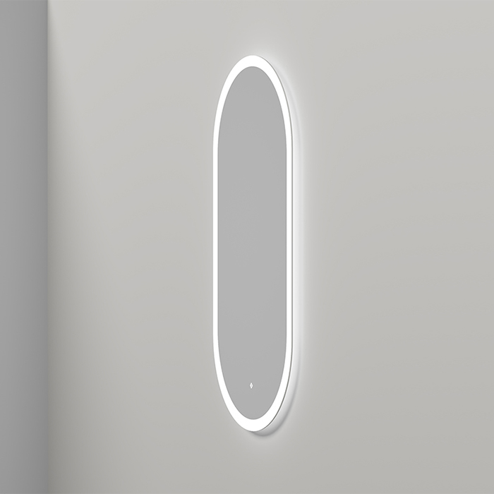 Salini Armonia Зеркало для ванны 45х90х2.5см., фоновая и фронтальная подсветка 3в1, сенсорный выключатель, крепления, без подогрева