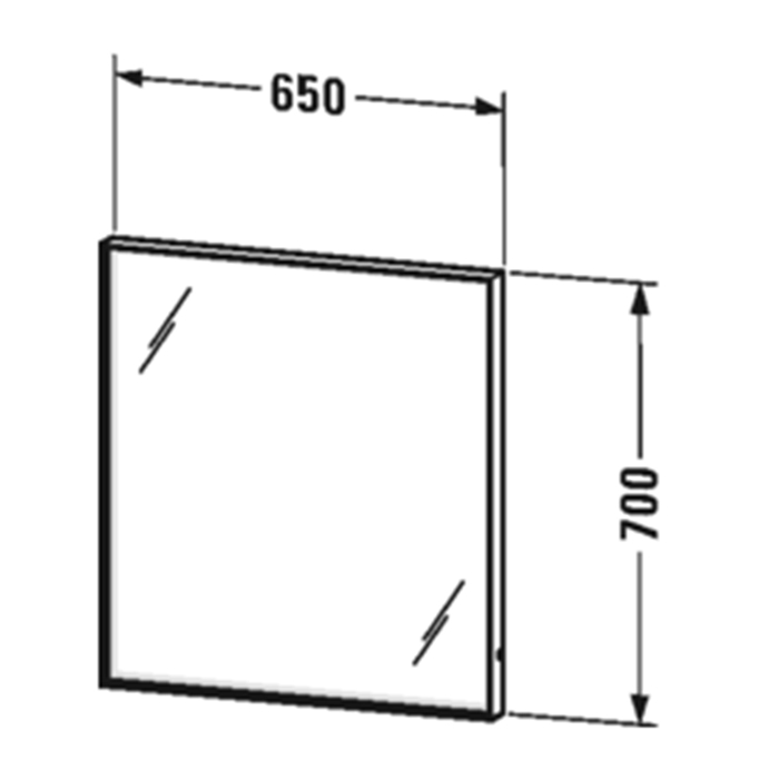 Duravit L-Cube Зеркало 65х67см. с подсветкой, 1 сенс выкл, цвет: белый