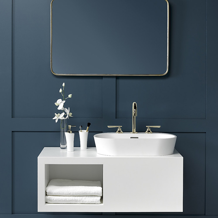 THG Monceau Раковина накладная 60х41х12cм., без отв., с переливом, цвет: белый матовый