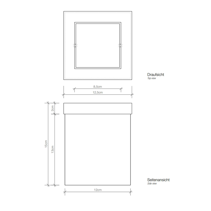 Decor Walther DW 1130 Корзина для бумаги 12x12x15см, с крышкой, напольная, цвет: черный матовый