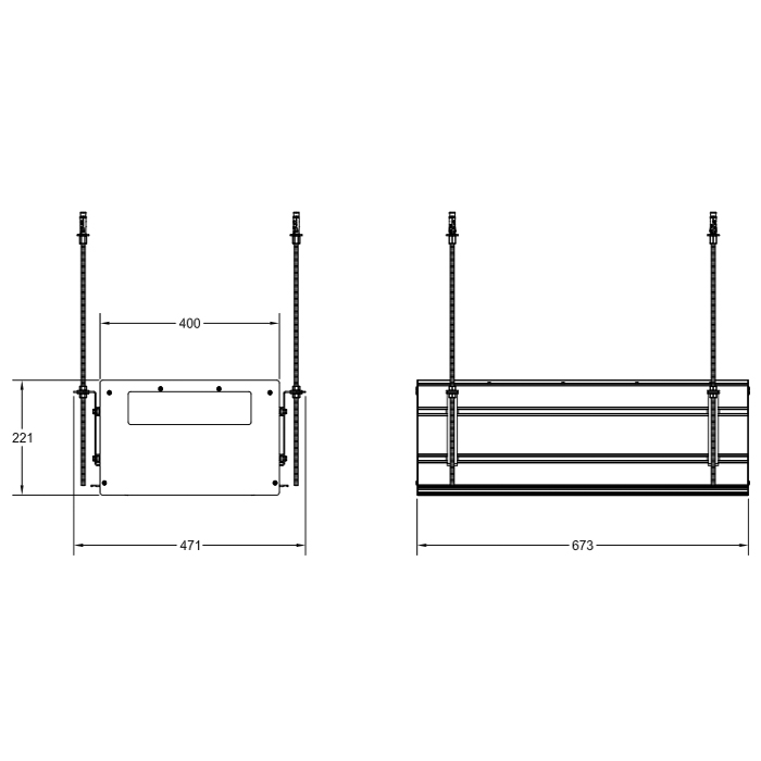 Gessi Binario Профиль линейный 670 мм, для 3 модулей, установка Shift-Fix, цвет: Black XL