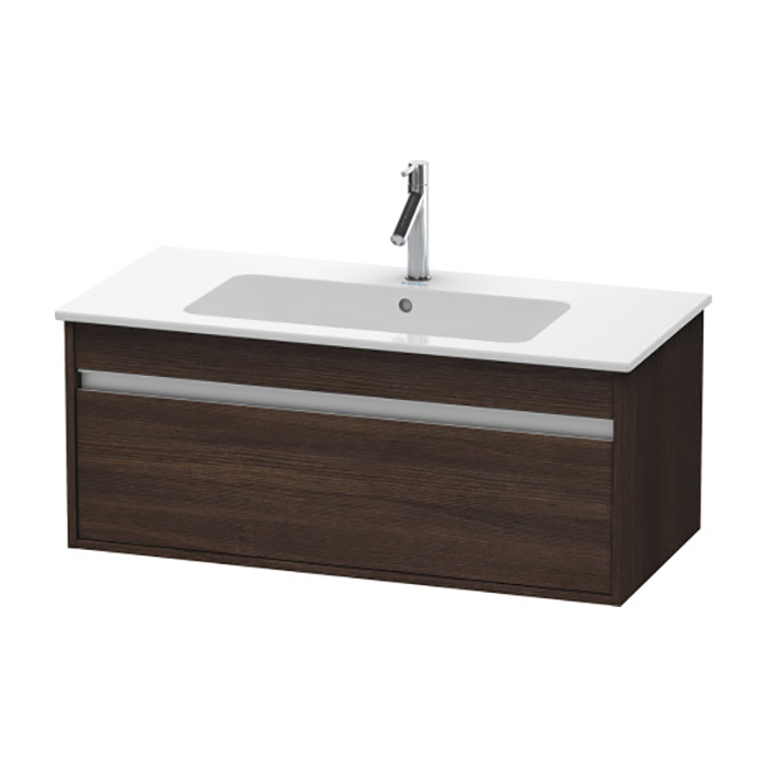 Duravit Ketho Тумба подвесная, 100x47.5х41см., с раковиной, 1 ящик, цвет: каштан темный