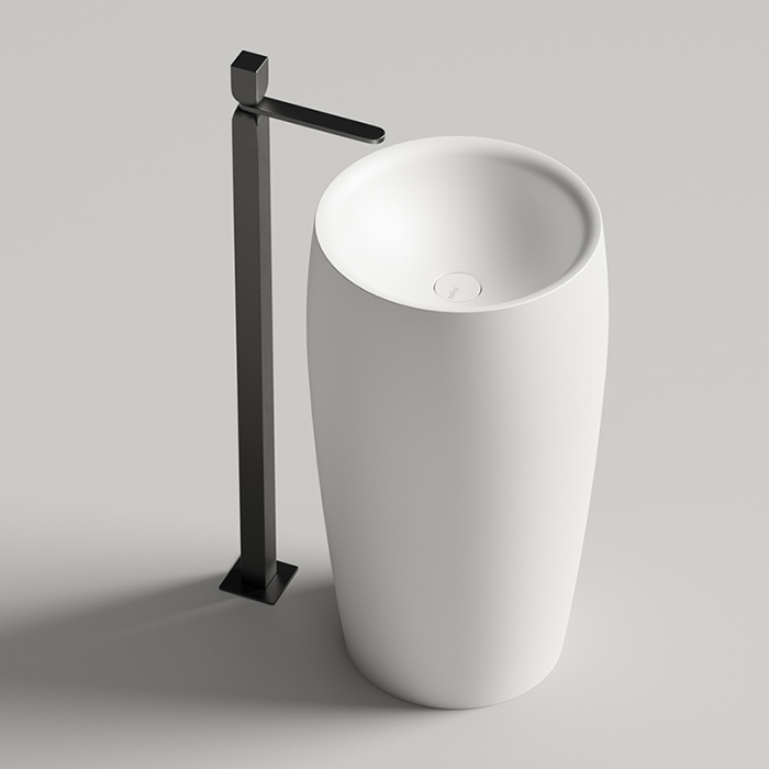 Salini Alda Раковина отдельностоящая 47х47х90см, без отв., S-sense, цвет: белый