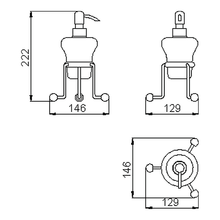 CISAL Arcana Дозатор настольный керамический, цвет: белый/золото