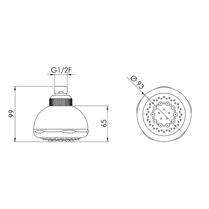 Cisal Shower Верхний душ d=8.5см, без держателя, цвет: хром