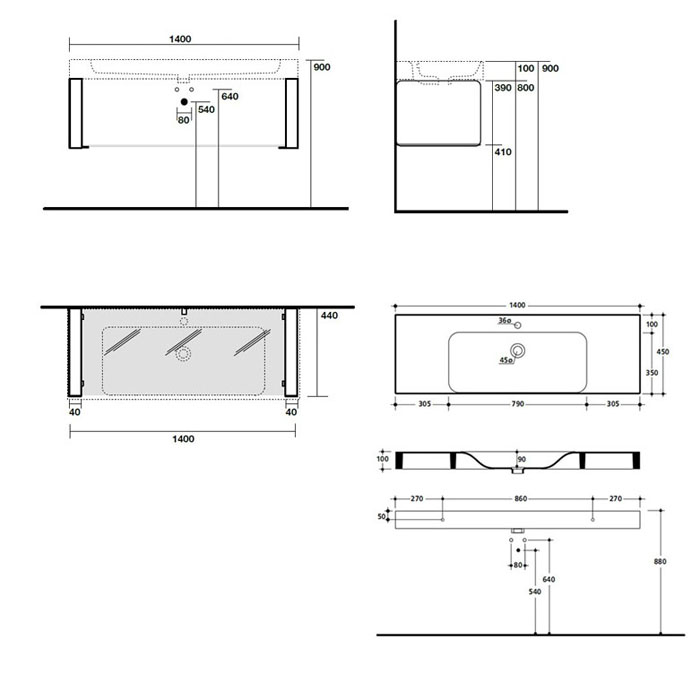 Kerasan Cento Раковина 50x45 см, 1 отв., полувстраиваемая, цвет: белый