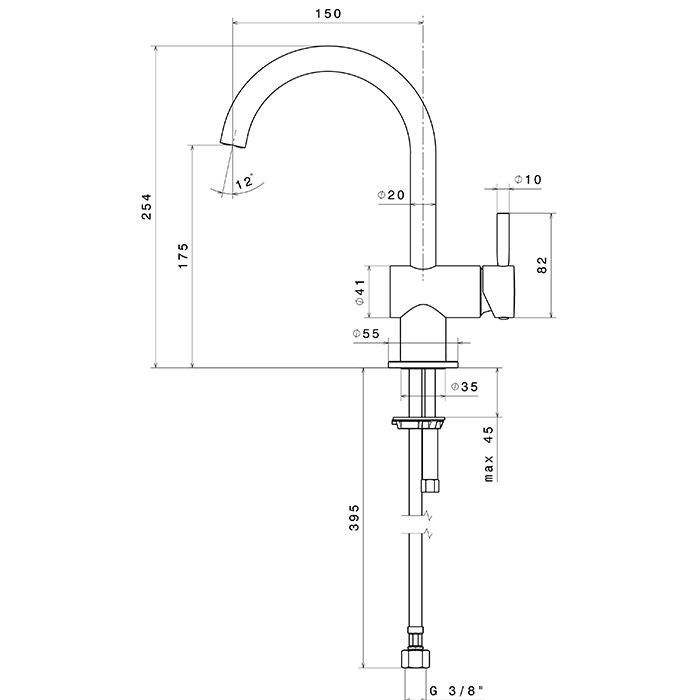 Newform Blink Смеситель для раковины, 1 отв., цвет: PVD copper bronze