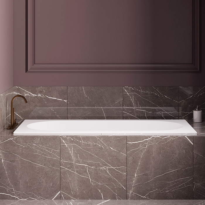 Salini Lofo Ванна 168.8х74.2х59см., встраиваемая, Solid Surface, без слив-перелива, с ножками, цвет: белый матовый