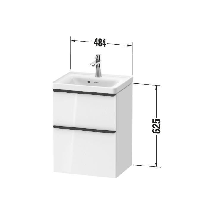 Duravit D-Neo Тумба под раковину 48.4x37.2см., подвесная, с выдв. ящиком и выдв. отделением, цвет: графит матовый